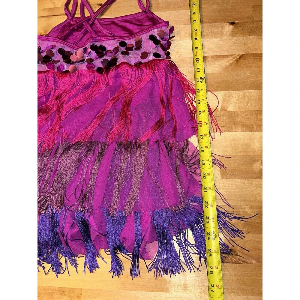 Girls Halloween/Dance Costume Purple with Sequins Size XL child